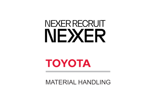 Nexer Recruit och Toyota material handling loggor.